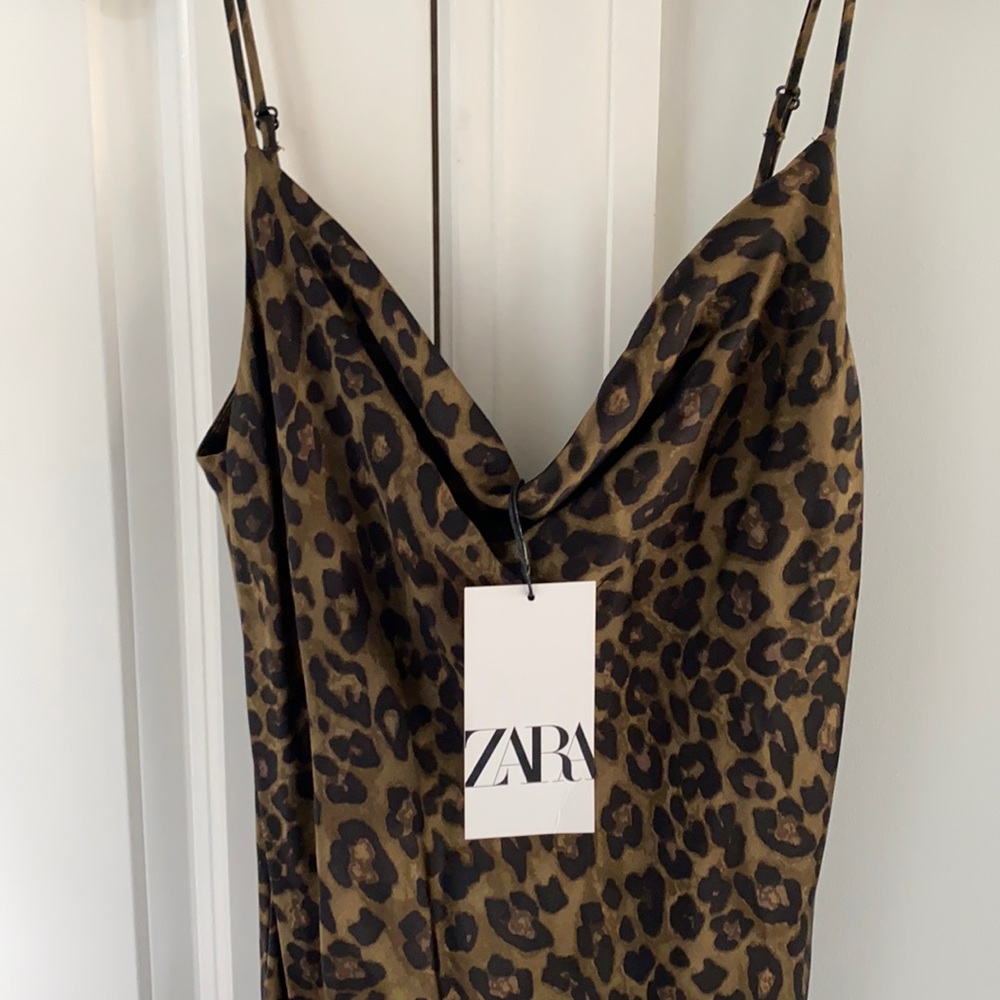Zara long drape neck slip dress